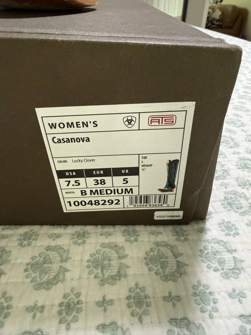 Women’s Ariat Casanova Cowboy Boots Lucky Clover Size 7.5 - Picture 14 of 14
